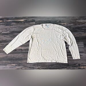 Norm Thompson pure Silk knit long sleeve Cream sweater‎ top sz XL